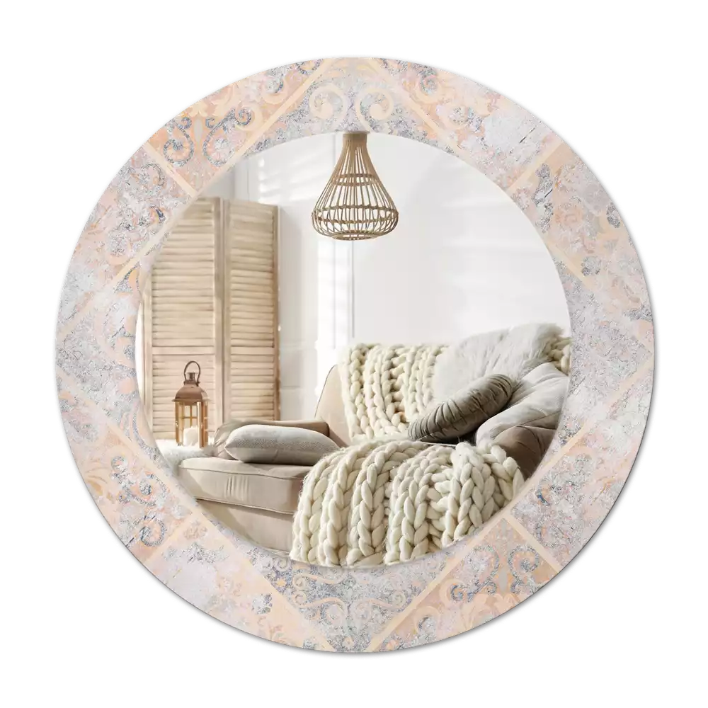 Espelho decorativo redondo Azulejos desgastados