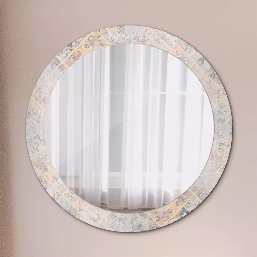 Espelho decorativo redondo Azulejos desgastados