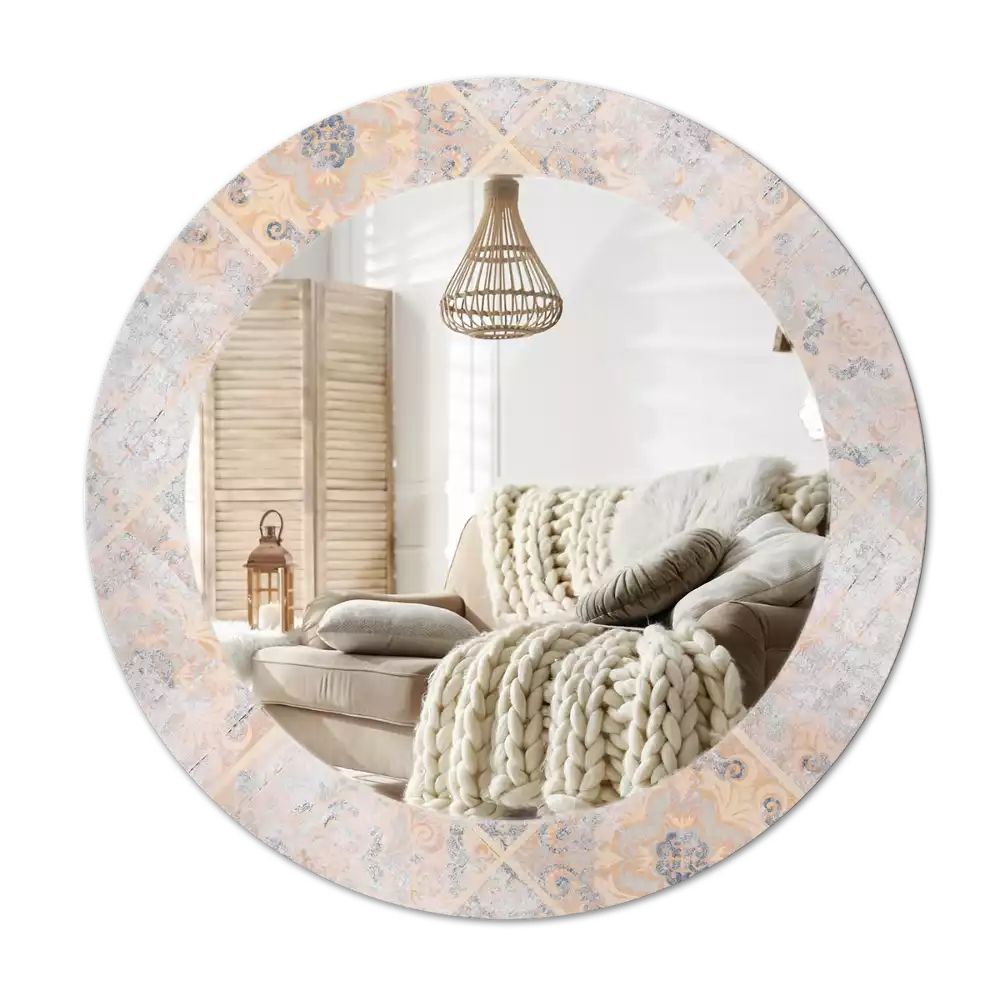 Espelho decorativo redondo Azulejos desgastados