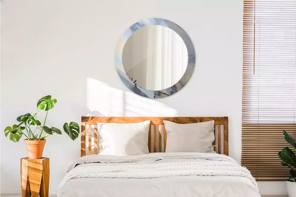 Espelho redondo decorativo Ondas abstratas