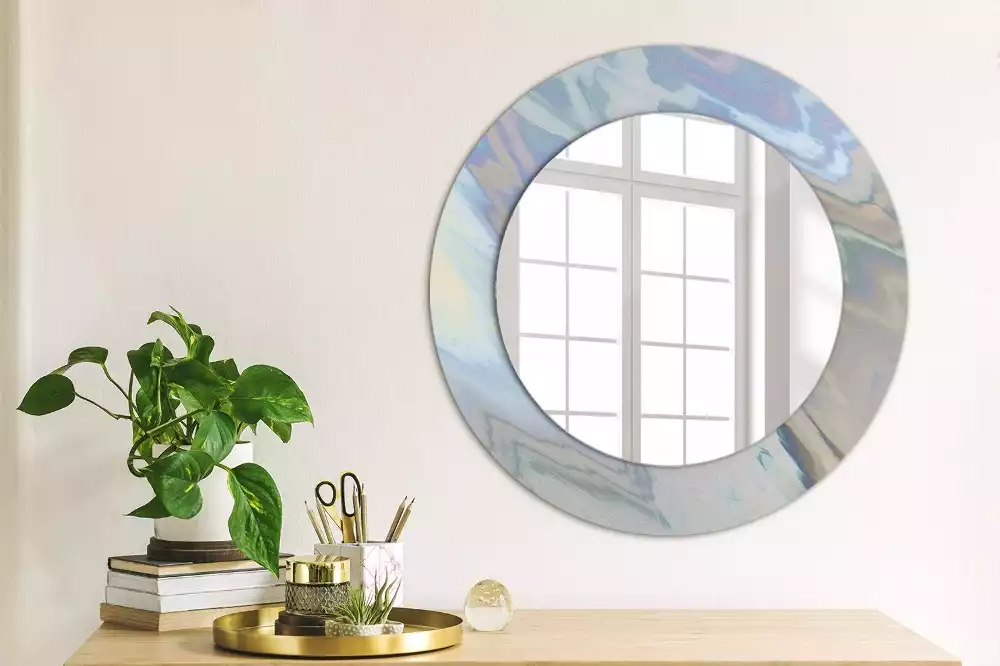 Espelho redondo decorativo Ondas abstratas