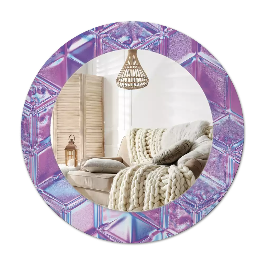Espelho decorativo redondo Padrão de cristal