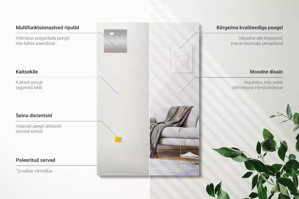 Espelho retangular sem moldura moderno