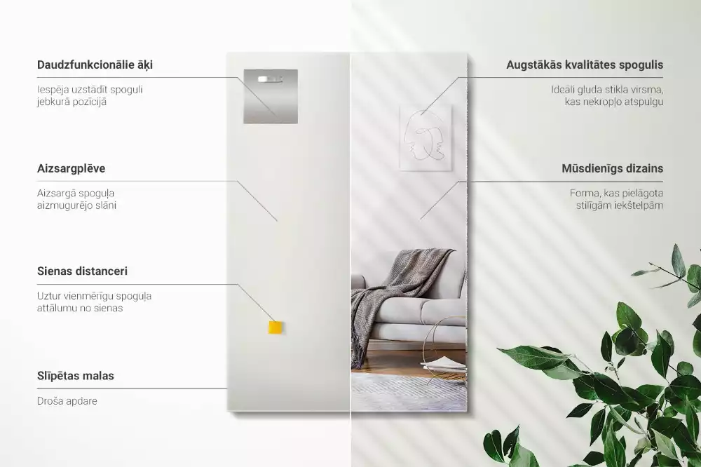 Espelho retangular sem moldura moderno