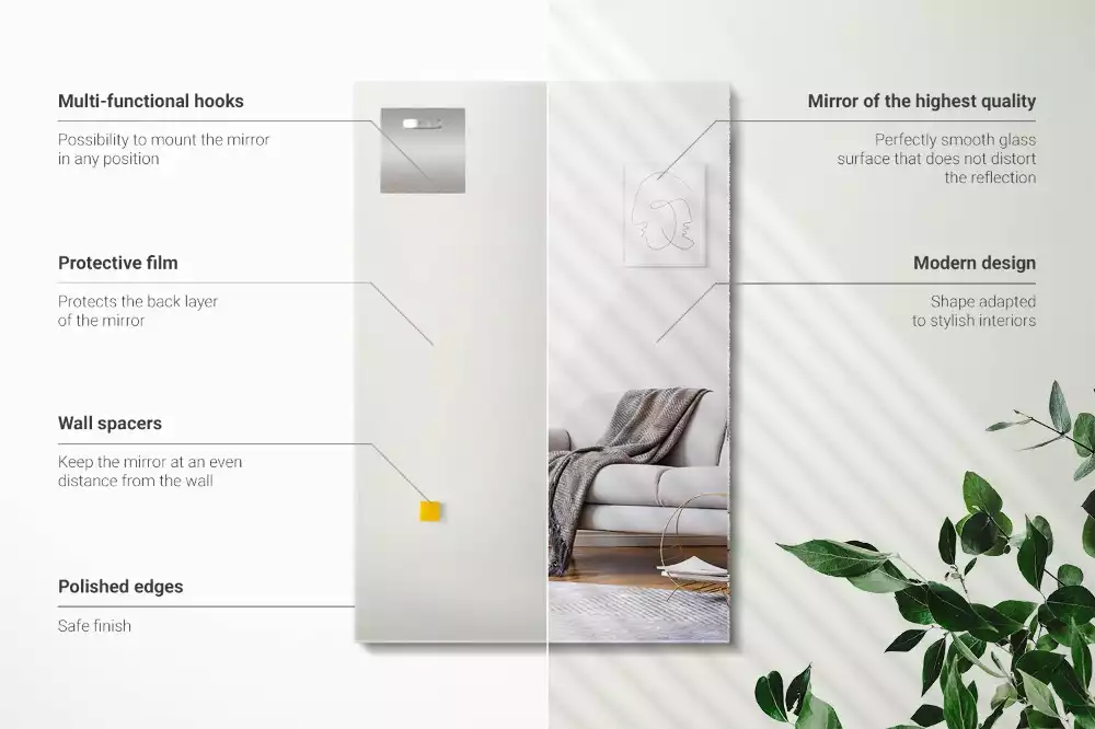 Espelho retangular sem moldura moderno