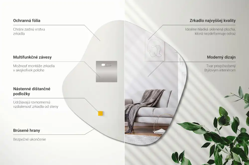 Espelho em forma de mancha acessório marcante