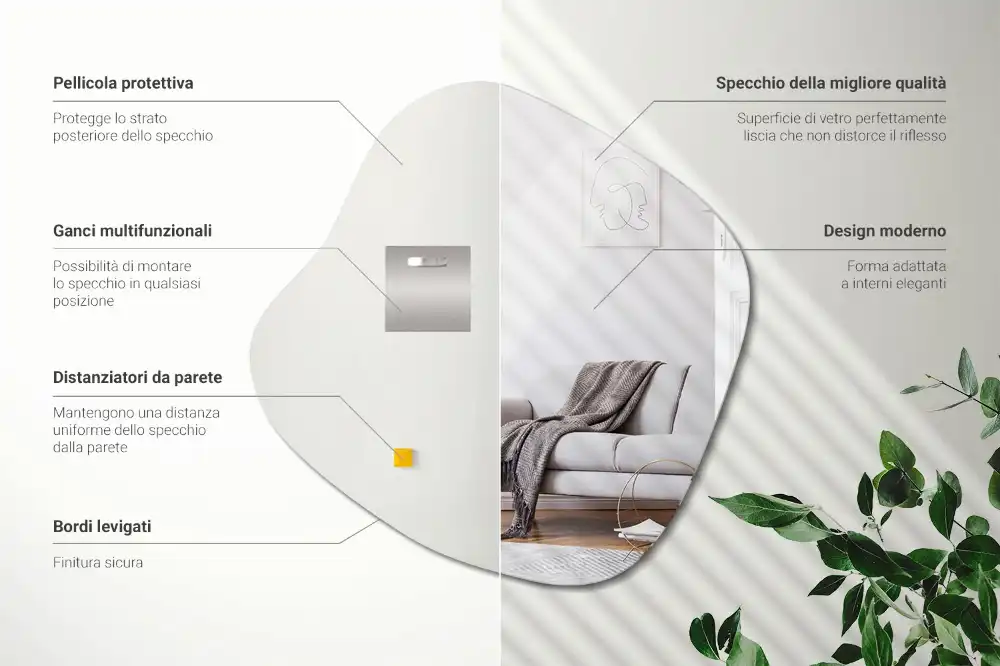 Espelho em forma de mancha acessório marcante