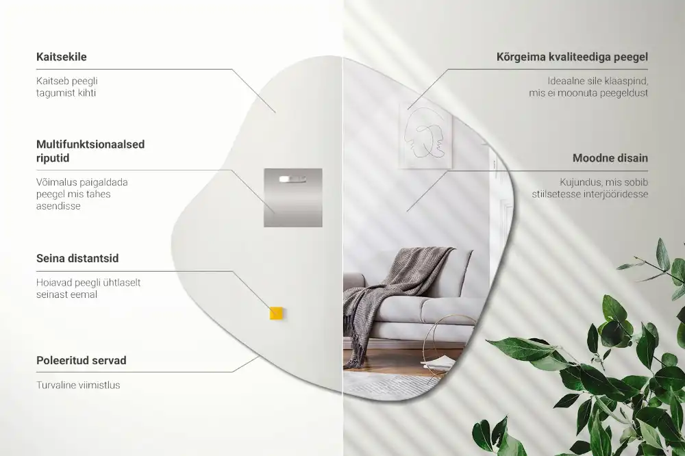 Espelho em forma de mancha acessório marcante