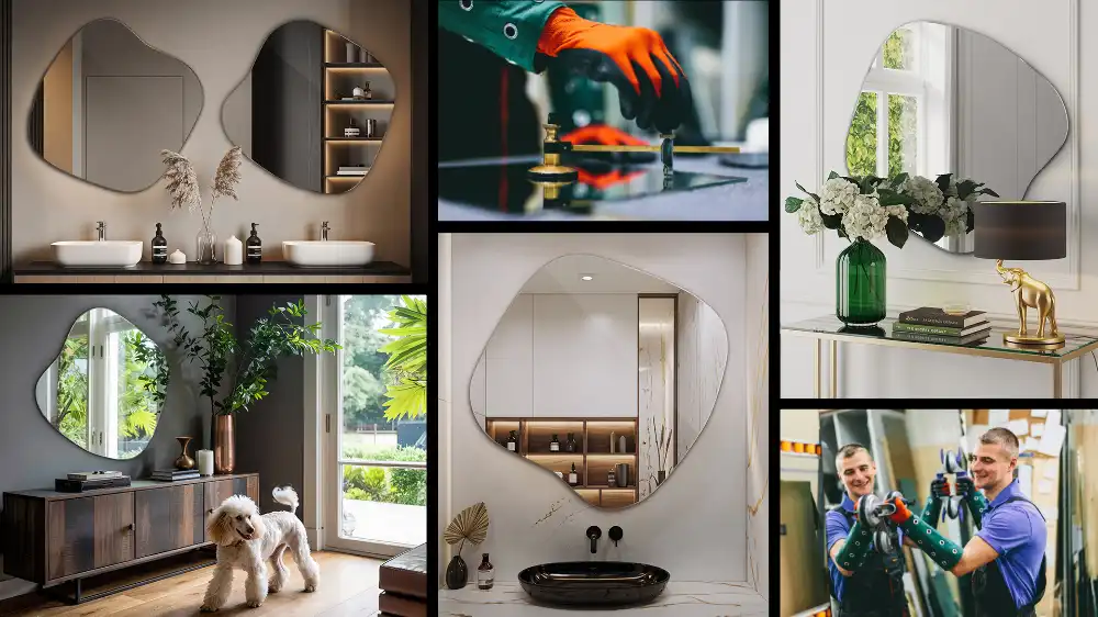 Espelho em forma de mancha acessório marcante