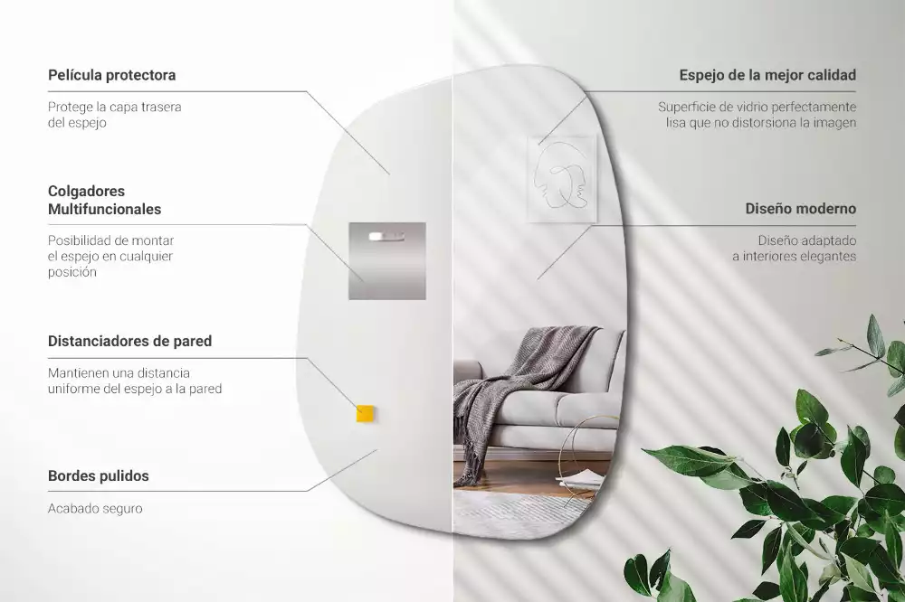 Espelho orgânico formato sofisticado