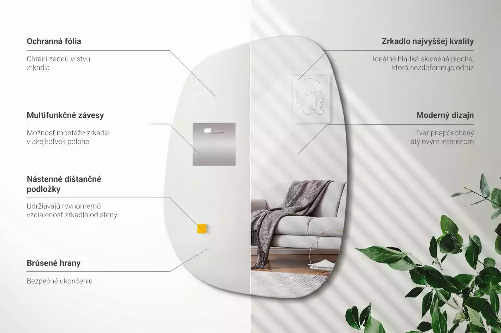 Espelho orgânico formato sofisticado