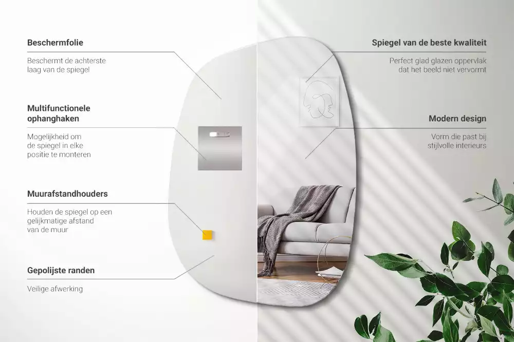 Espelho orgânico formato sofisticado