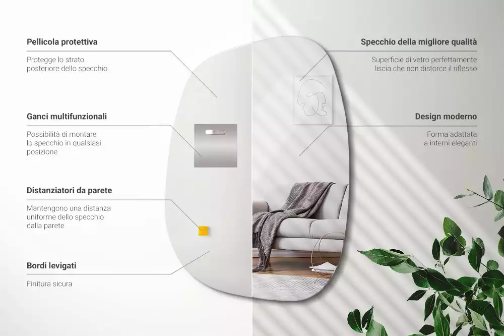 Espelho orgânico formato sofisticado