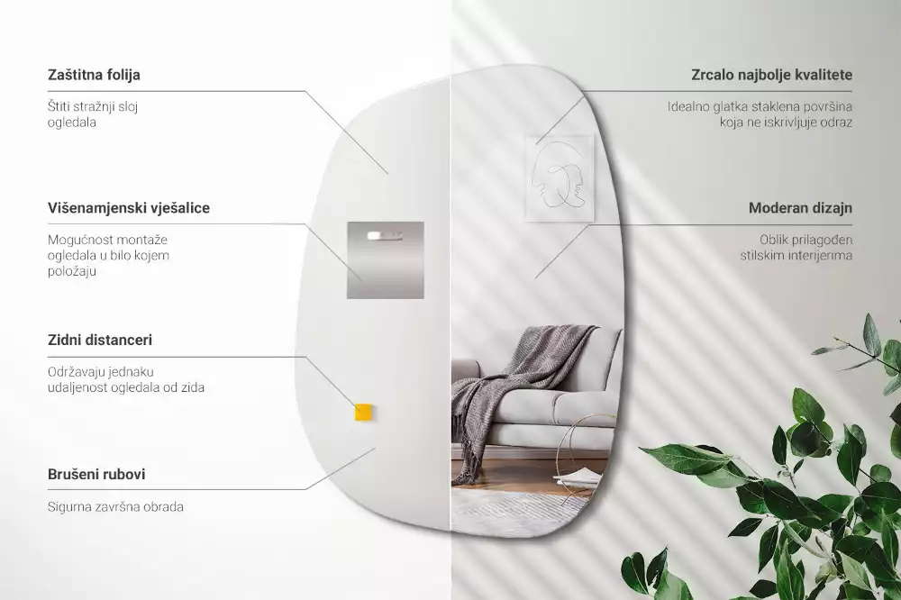 Espelho orgânico formato sofisticado