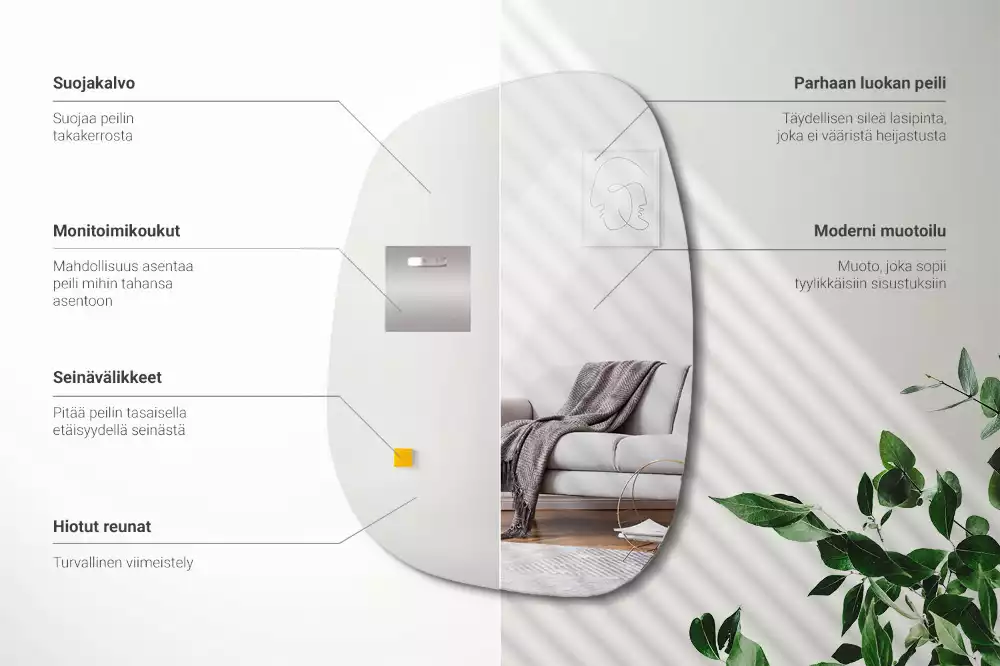 Espelho orgânico formato sofisticado