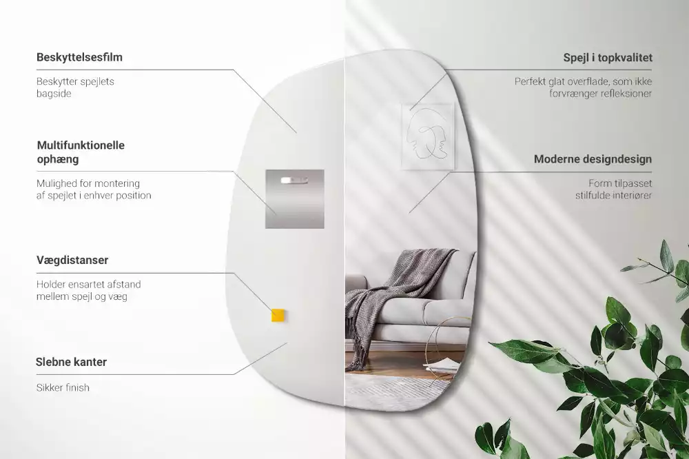 Espelho orgânico formato sofisticado