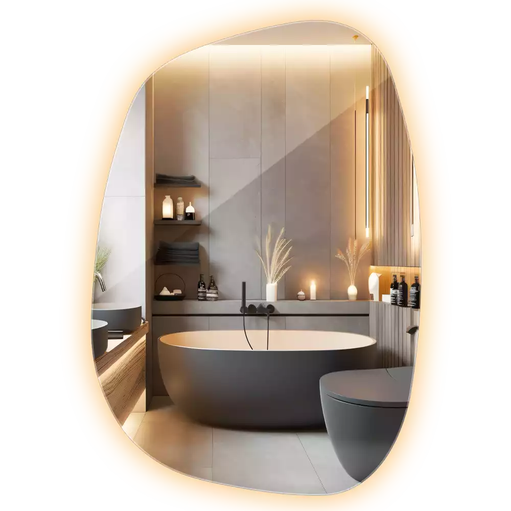 Espelho orgânico led sem moldura