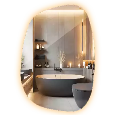 Espelho orgânico led sem moldura