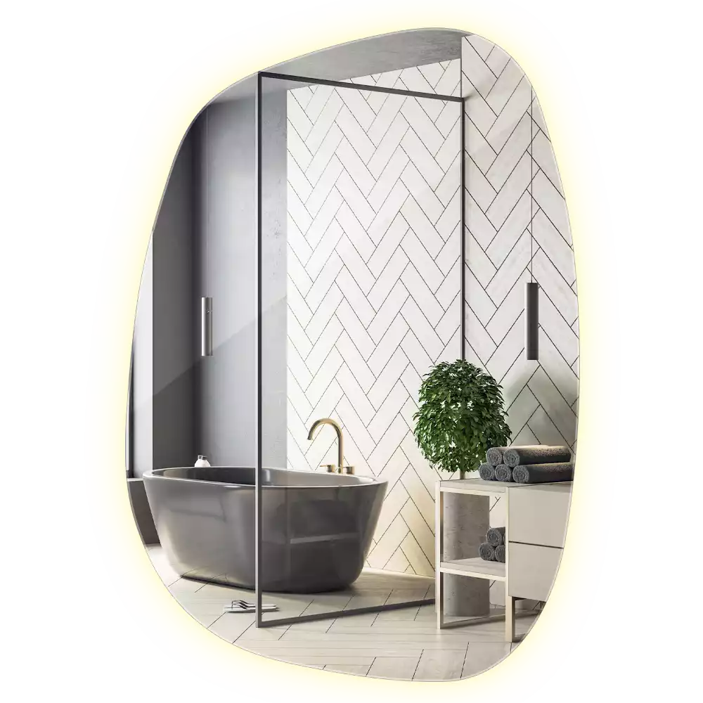 Espelho orgânico led sem moldura