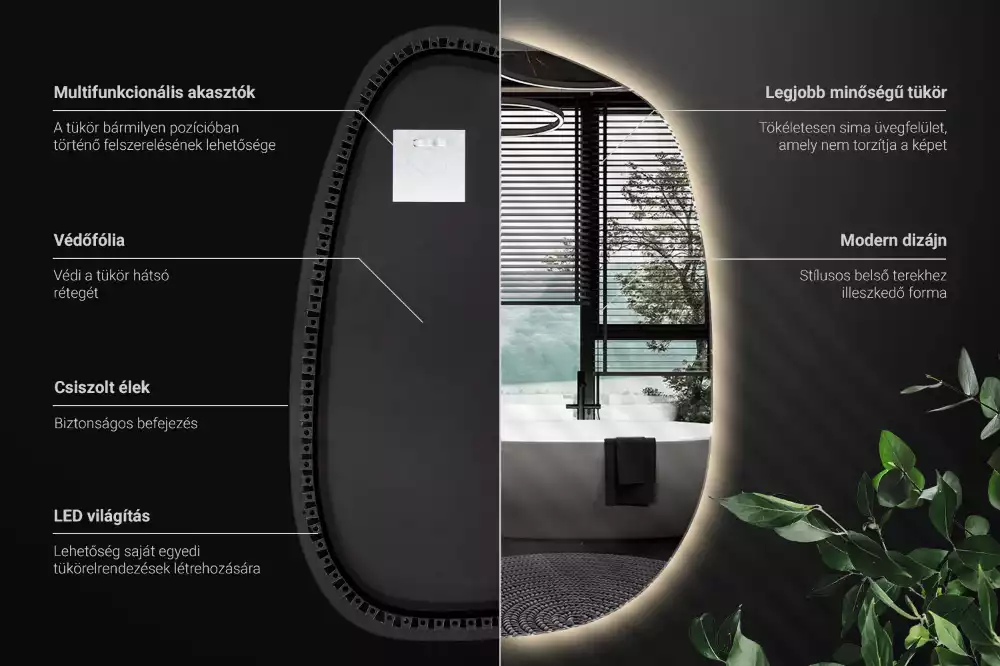 Espelho orgânico led sem moldura