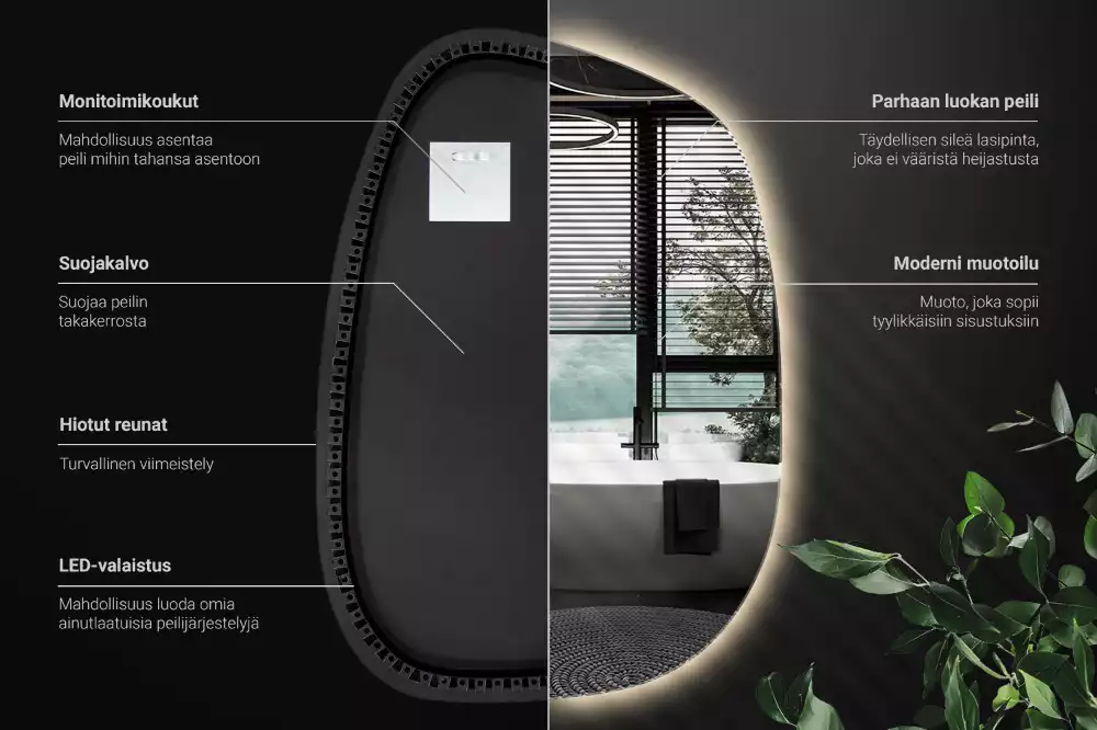 Espelho orgânico led sem moldura