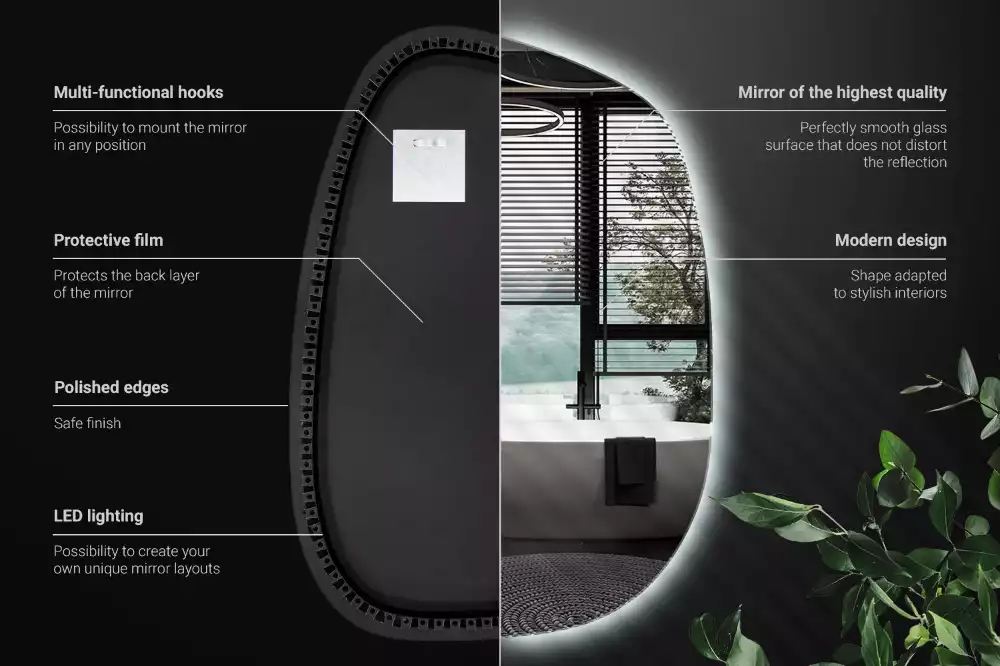 Espelho orgânico led sem moldura