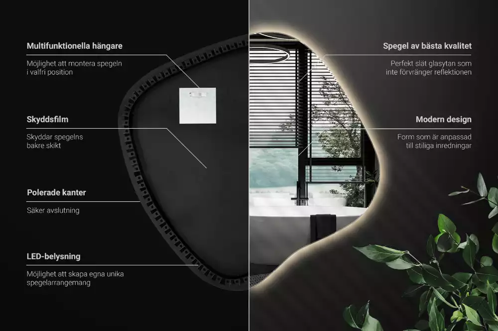 Espelho mancha com iluminação LED exclusivo