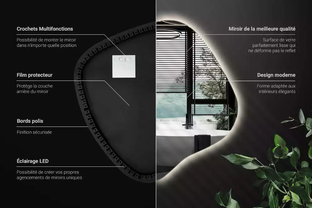 Espelho mancha com iluminação LED exclusivo