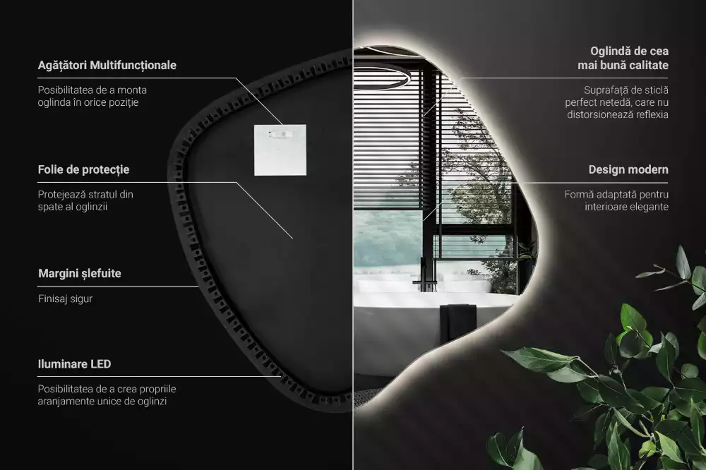 Espelho mancha com iluminação LED exclusivo