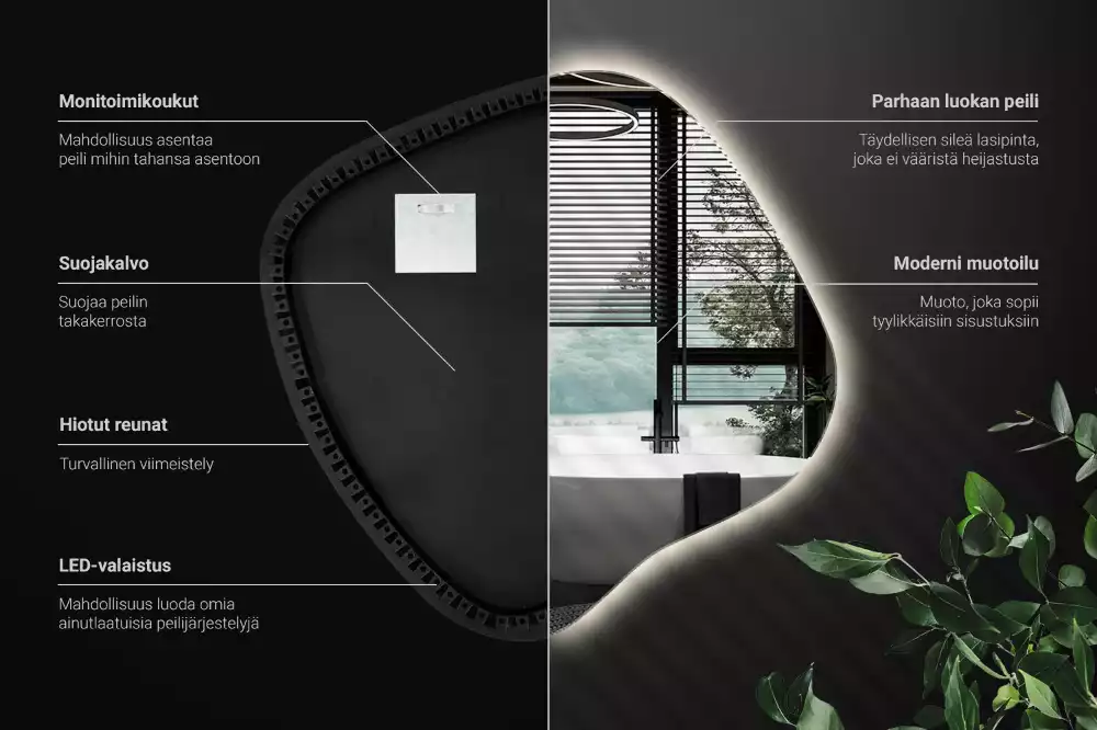 Espelho mancha com iluminação LED exclusivo