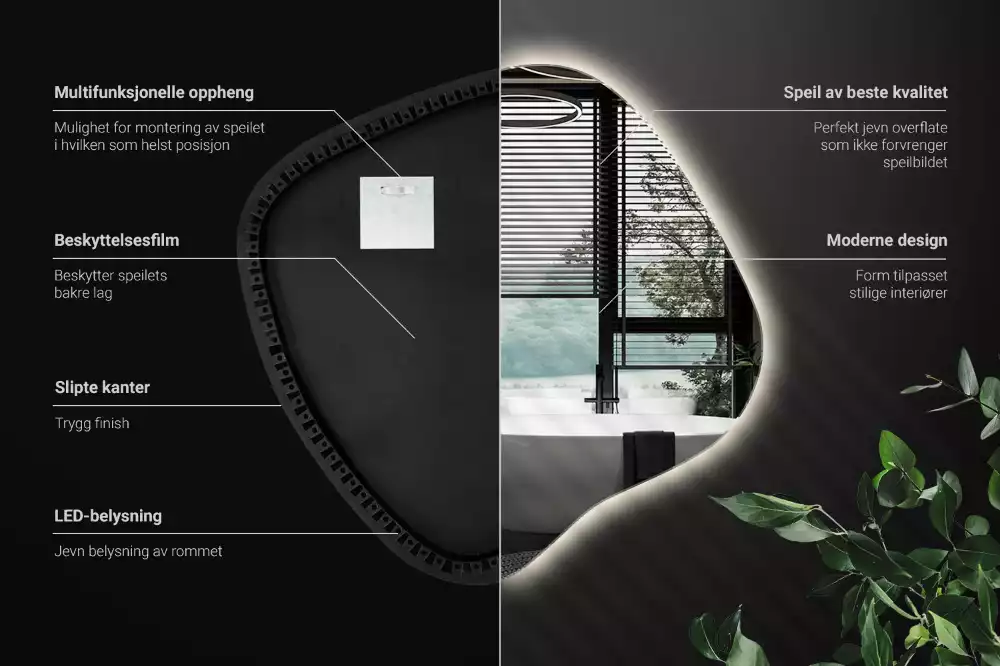 Espelho mancha com iluminação LED exclusivo