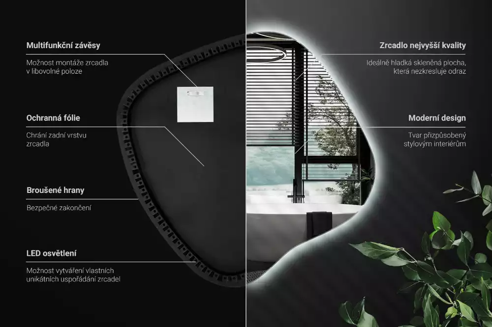 Espelho mancha com iluminação LED exclusivo