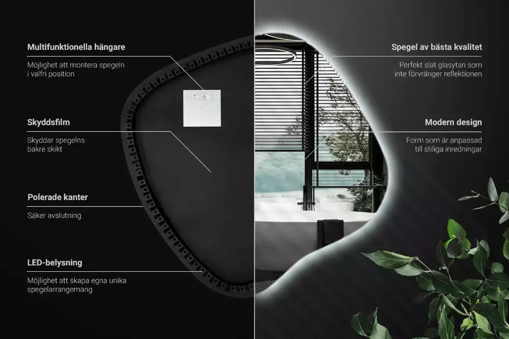 Espelho mancha com iluminação LED exclusivo