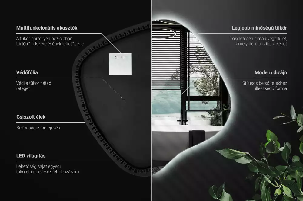 Espelho mancha com iluminação LED exclusivo