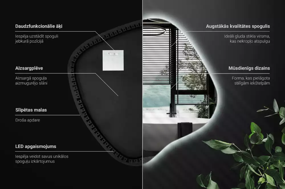 Espelho mancha com iluminação LED exclusivo