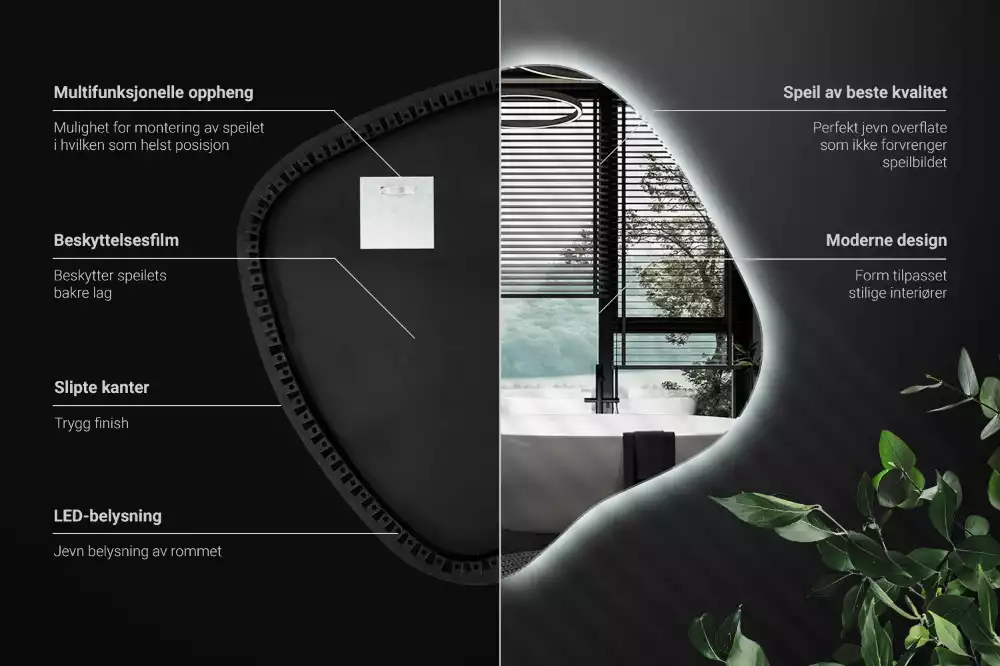 Espelho mancha com iluminação LED exclusivo