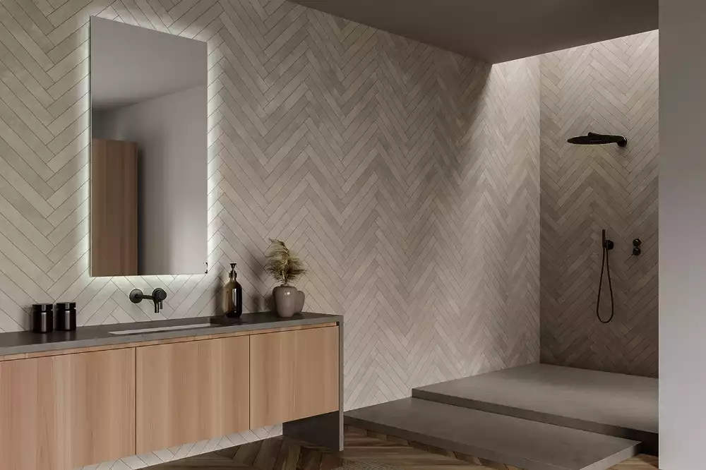 Espelho retangular com retroiluminação LED