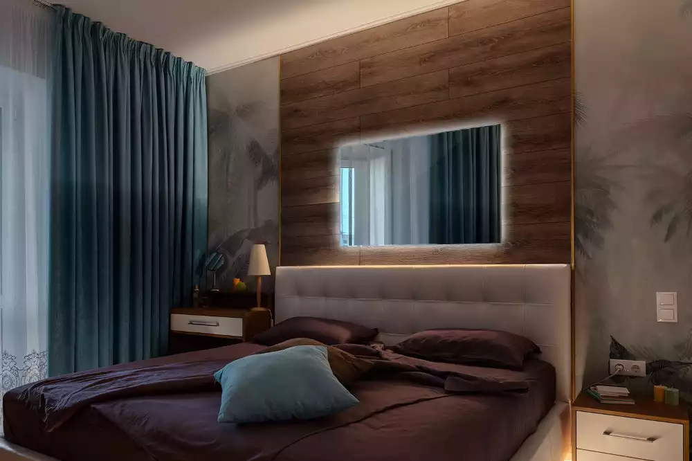 Espelho retangular com retroiluminação LED