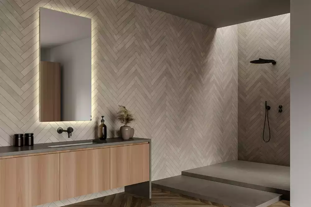 Espelho retangular com retroiluminação LED