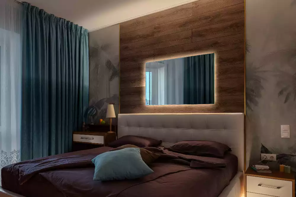 Espelho retangular com retroiluminação LED