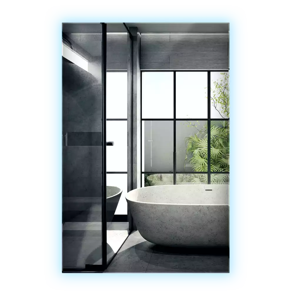 Espelho retangular com retroiluminação LED