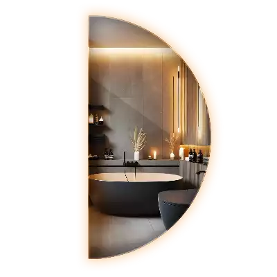 Espelho meia lua com led acessório elegante