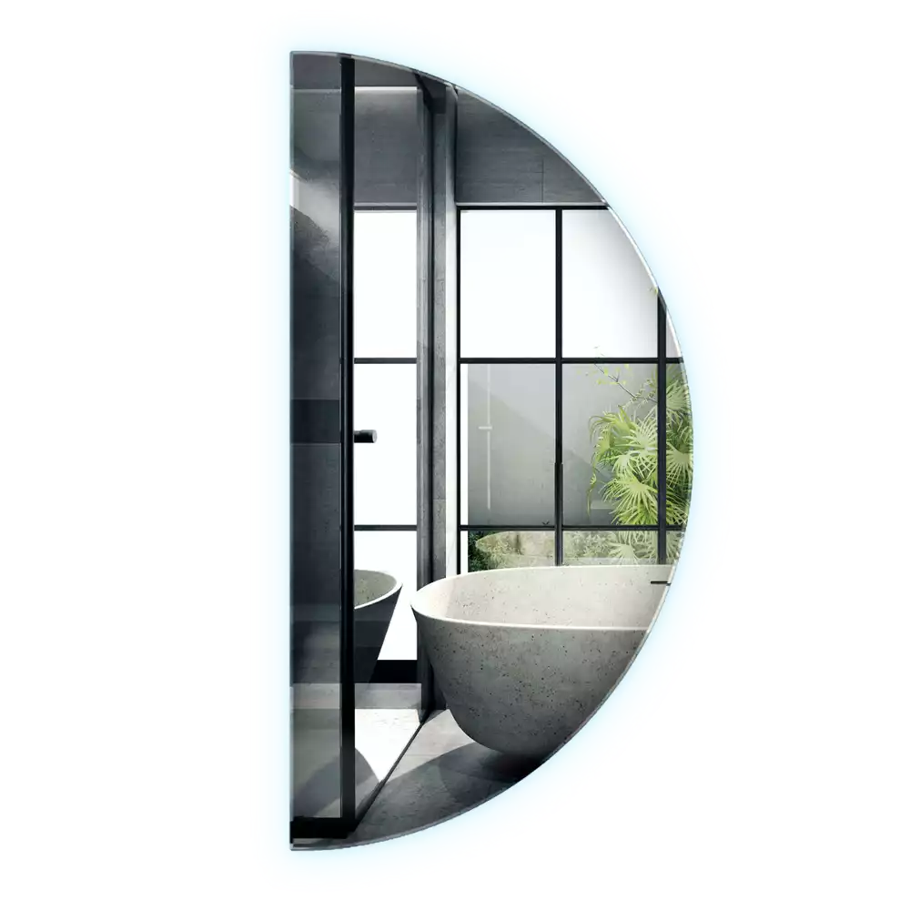 Espelho meia lua com led acessório elegante