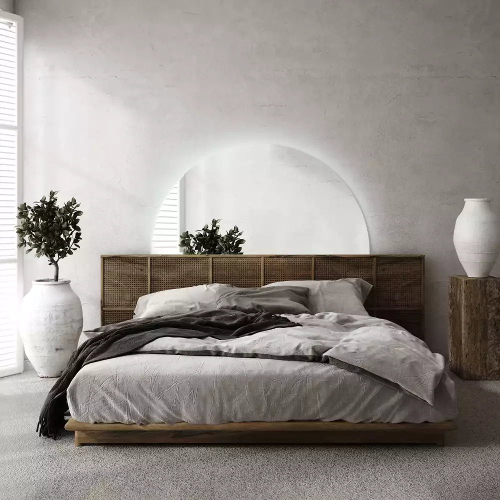 Espelho meia lua com led acessório elegante