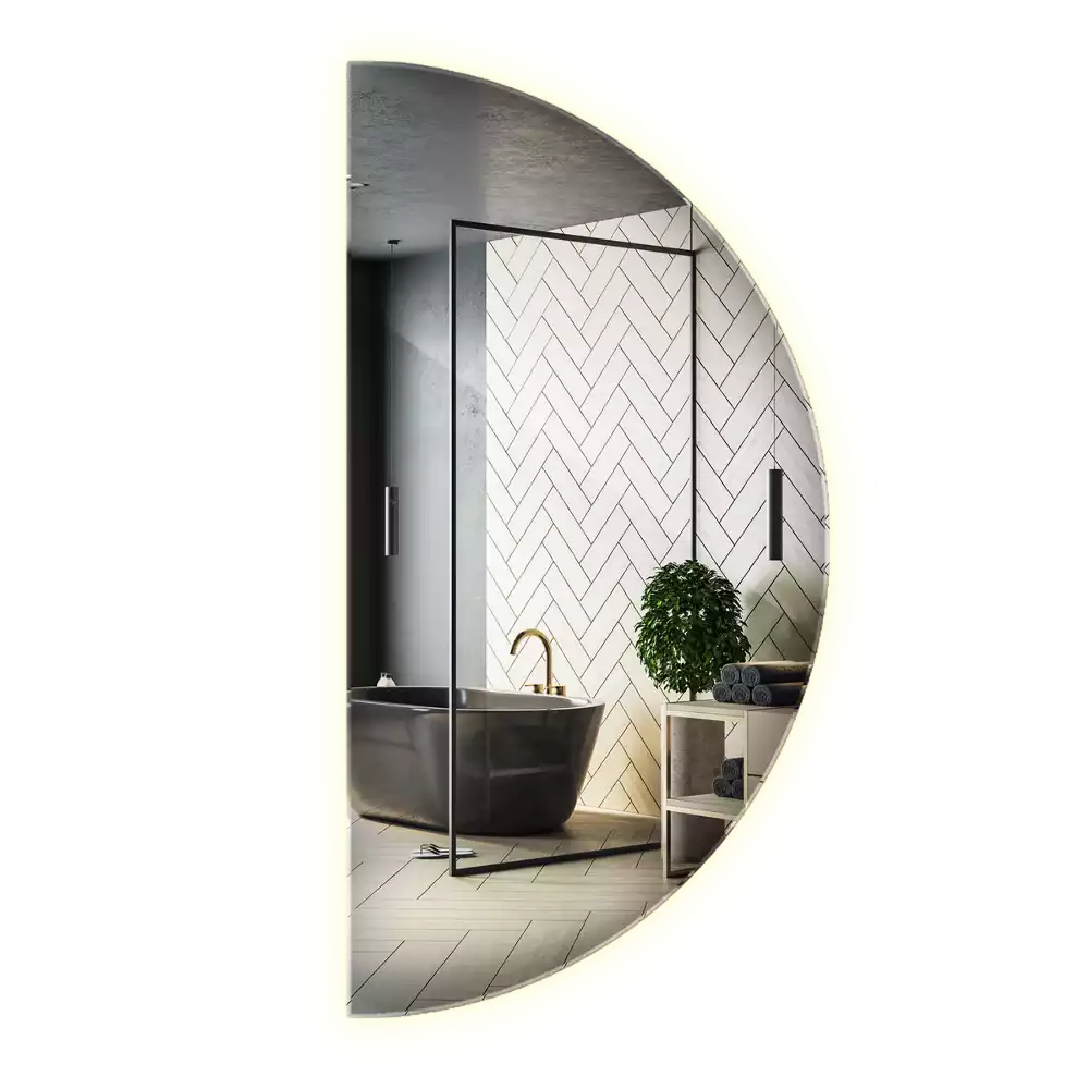 Espelho meia lua com led acessório elegante