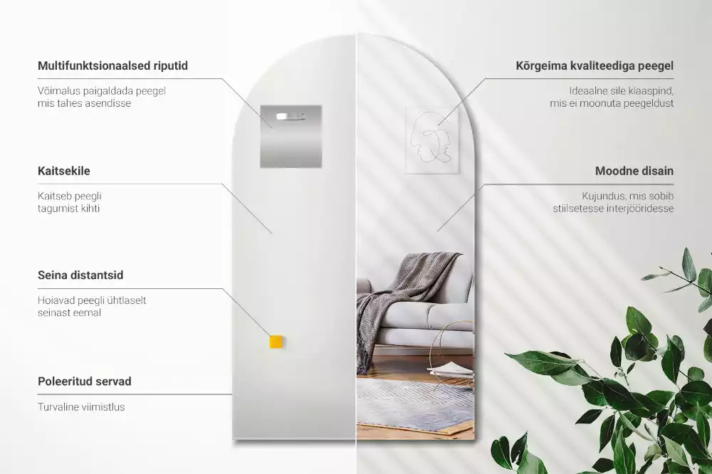 Espelho arco suspenso decorativo