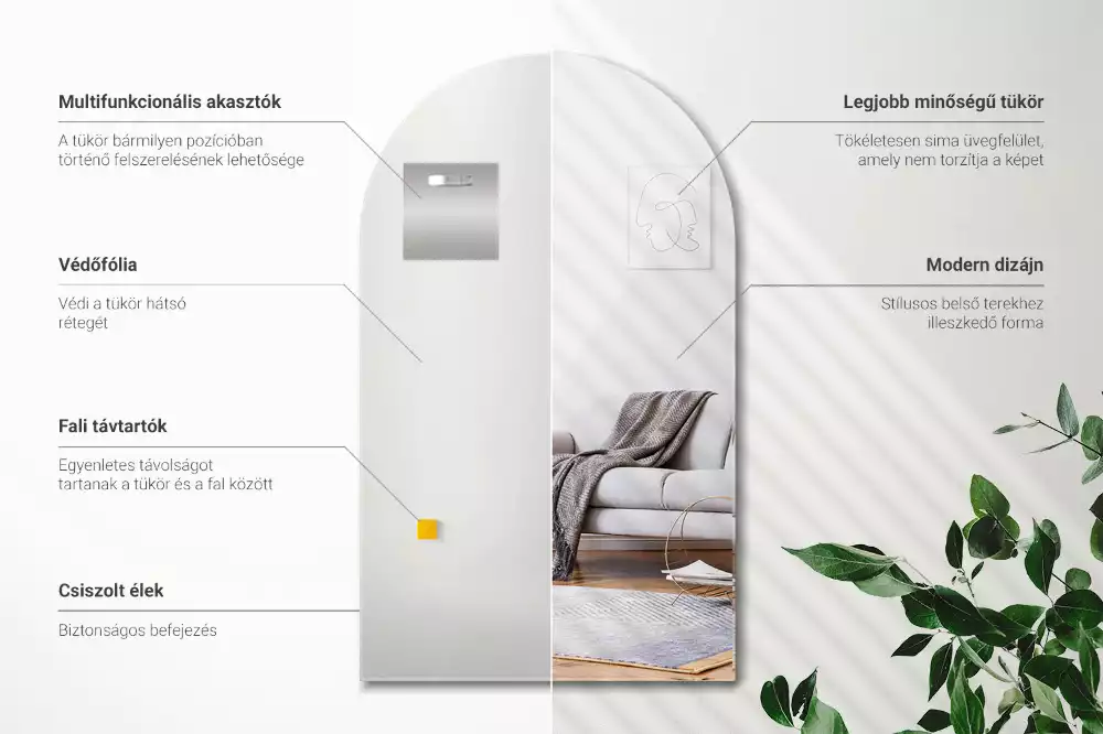 Espelho arco suspenso decorativo