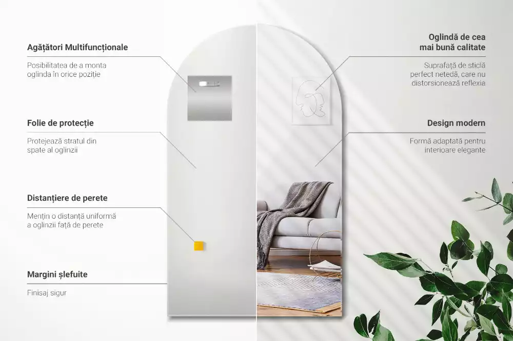 Espelho arco suspenso decorativo