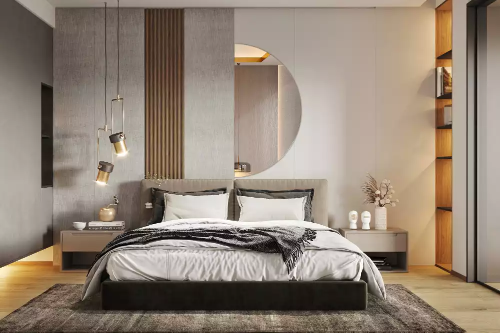 Espelho meia lua pendurado sem moldura