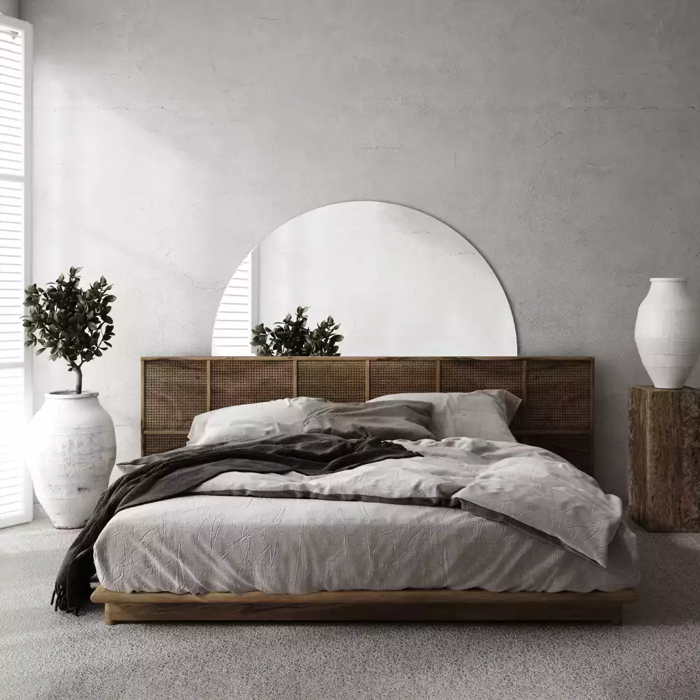 Espelho meia lua pendurado sem moldura